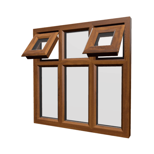 uPVC Window Golden Oak