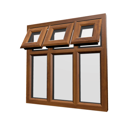 uPVC Window Golden Oak