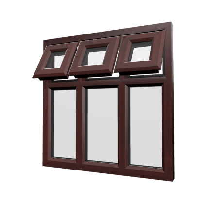 uPVC Window Rosewood Woodgrain