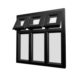 uPVC Window Black Woodgrain