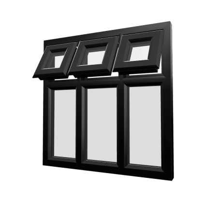 uPVC Window Black Woodgrain