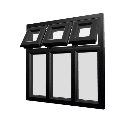 uPVC Window Black Woodgrain