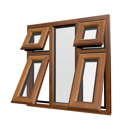 uPVC Window Golden Oak