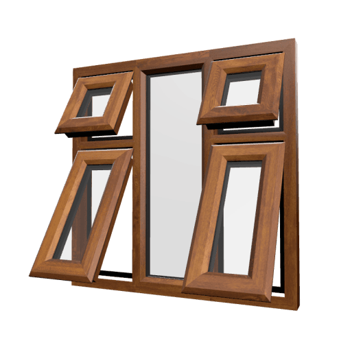 uPVC Window Golden Oak