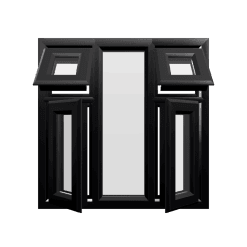 uPVC Window Black Woodgrain