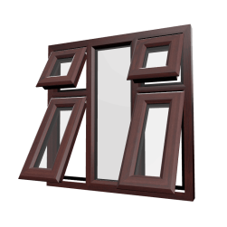 uPVC Window Rosewood Woodgrain