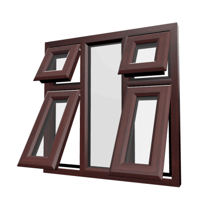 uPVC Window Rosewood Woodgrain