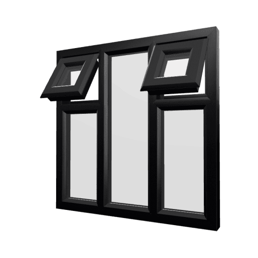 uPVC Window Black Woodgrain