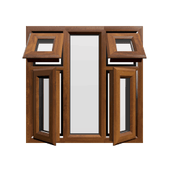 uPVC Window Golden Oak