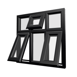 uPVC Window Black Woodgrain