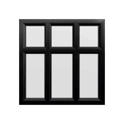 uPVC Window Black Woodgrain