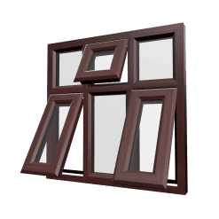 uPVC Window Rosewood Woodgrain