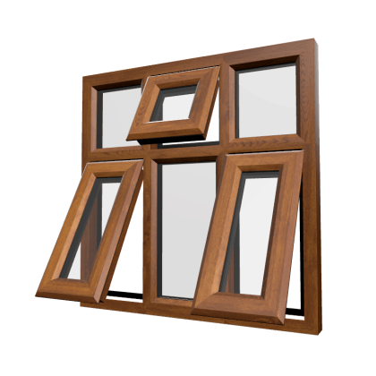 uPVC Window Golden Oak