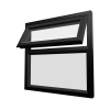 uPVC Window Black Woodgrain