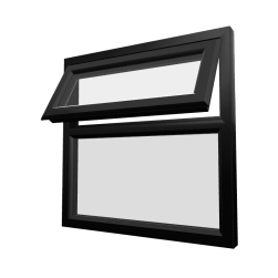 uPVC Window Black Woodgrain
