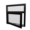 uPVC Window Black Woodgrain