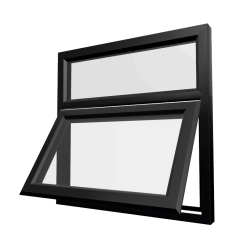 uPVC Window Black Woodgrain