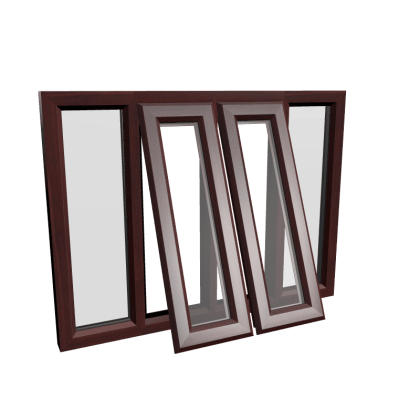 uPVC Window Rosewood Woodgrain