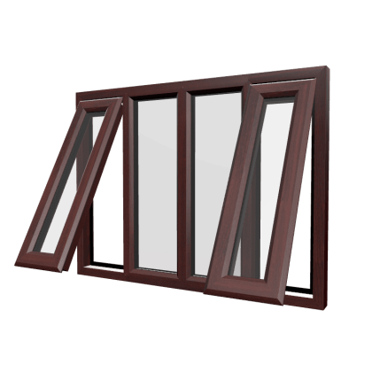 uPVC Window Rosewood Woodgrain