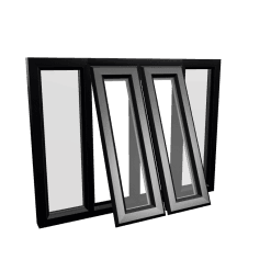 uPVC Window Black Woodgrain