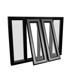 uPVC Window Black Woodgrain