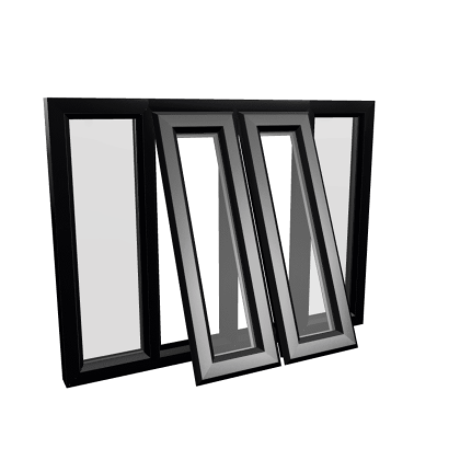 uPVC Window Black Woodgrain