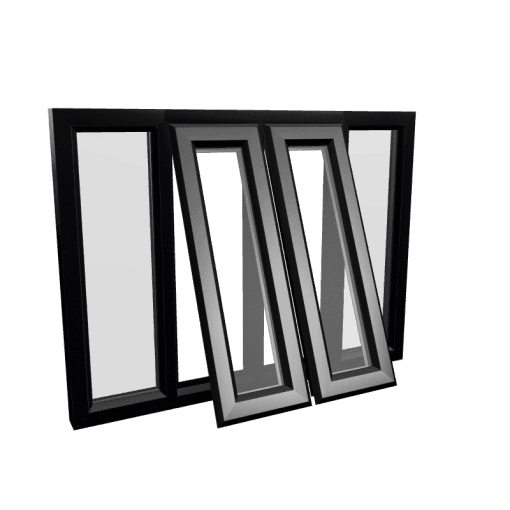 uPVC Window Black Woodgrain