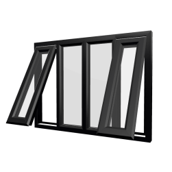 uPVC Window Black Woodgrain