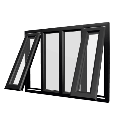 uPVC Window Black Woodgrain