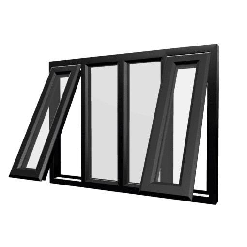 uPVC Window Black Woodgrain