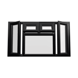 uPVC Window Black Woodgrain