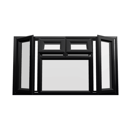 uPVC Window Black Woodgrain