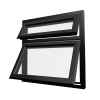 uPVC Window Black Woodgrain