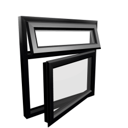 uPVC Window Black Woodgrain