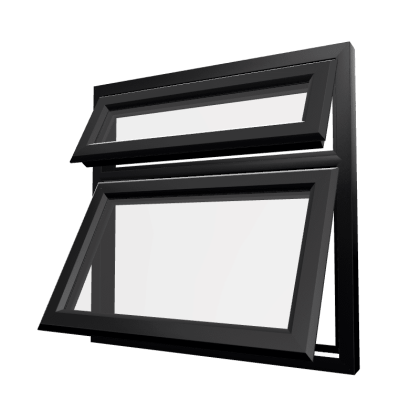 uPVC Window Black Woodgrain