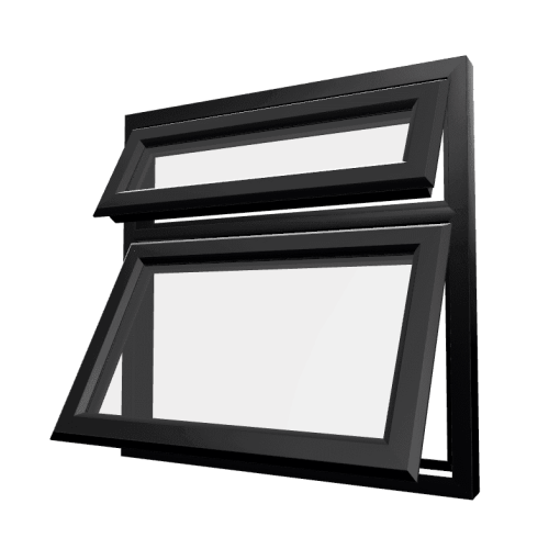 uPVC Window Black Woodgrain
