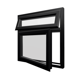 uPVC Window Black Woodgrain