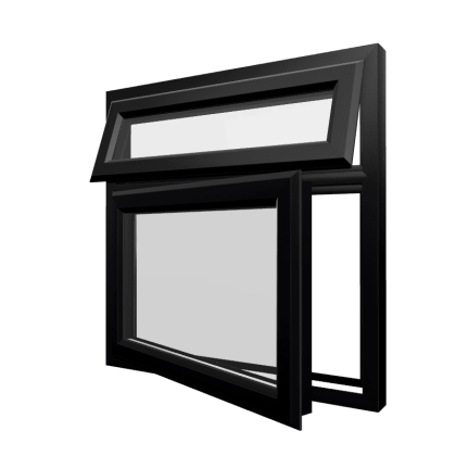 uPVC Window Black Woodgrain