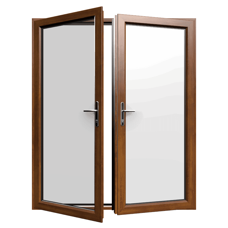 Golden Oak French Doors Made to Measure Swift Aluminium