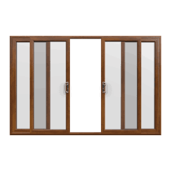 Golden Oak uPVC Sliding Door