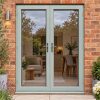 Agate Grey uPVC French Doors fitted to the back of a house