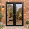Black uPVC French Doors fitted to the back of a house