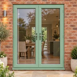 Chartwell Green uPVC French Doors fitted to the back of a house
