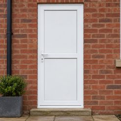Full Flat Panel uPVC Single Door with Midrail fitted to a house