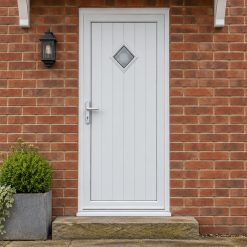 Full Panel Single Door – Woodrow Diamond Glazed fitted to a house