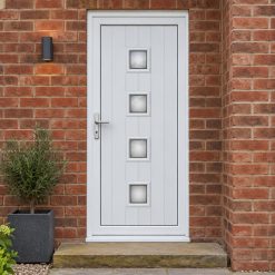 Full Panel uPVC Single Door – Hayes 4 Glazed fitted to a house
