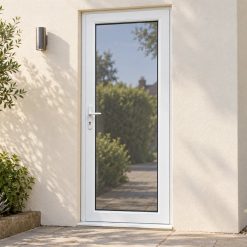 Fully Glazed uPVC Single Door on a rendered house