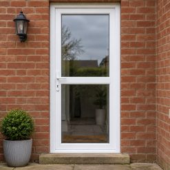 Fully Glazed uPVC Single Door with Midrail fitted to a house