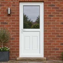 Half Glazed uPVC Single Door – Clinton Panel fitted to a house