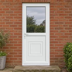 Half Glazed uPVC Single Door – Reagan Panel fitted to a house